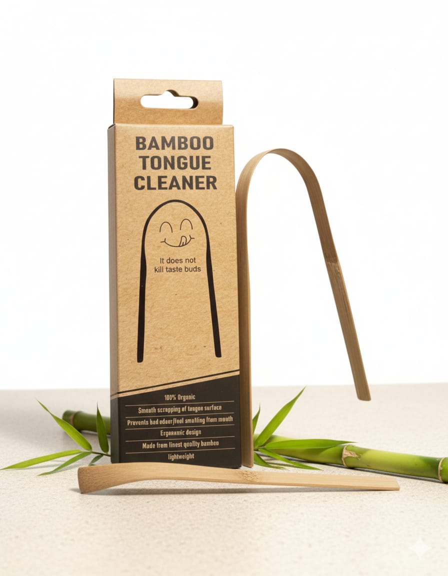 Pulpyherbs Bamboo Tongue Cleaner | For Oral Hygiene & Fresh Breath | Pack of 2
